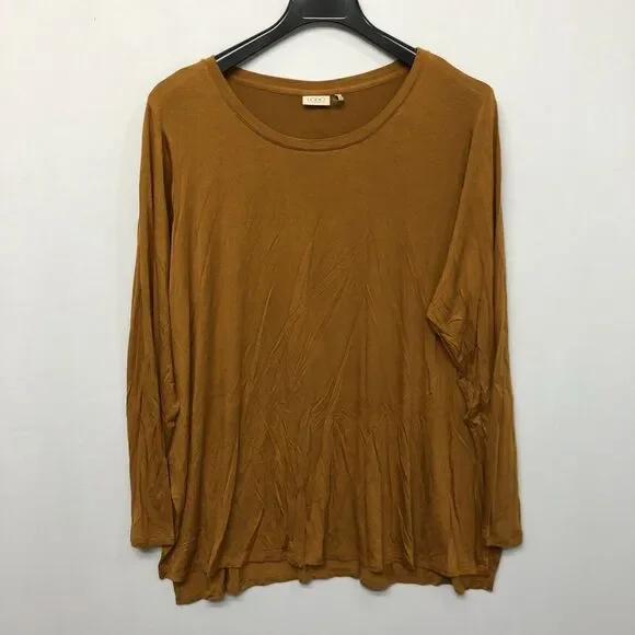 LOGO Lori Goldstein Women Long Sleeve Tee T-Shirt Top Size 3X Rayon Blend M187 7 - Picture 1 of 14